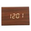 Wood Digital Alarm Clock Triangle Modern Simple Design Portable Wooden LED Clock for Home Office Travel