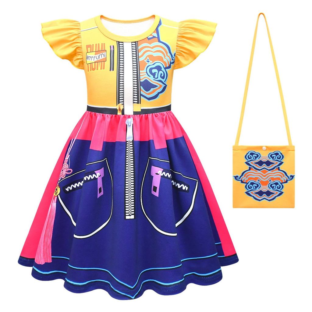 Girls Witch  Girls Flying Sleeves Children's Dress Children's A-line Skirt