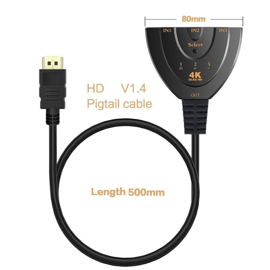 HDMI-совместимый коммутатор 4K*2K 60 Гц 3D Mini 3 порта 1.4b 4K коммутатор-разветвитель 1080P 3 в 1 выход порт концентратор для DVD HDTV Xbox PS3 PS4