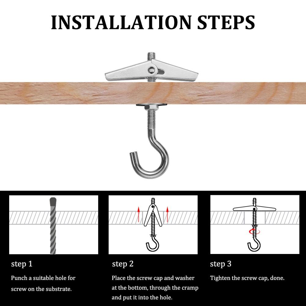 With Springs Cavity Toggle Wings Plasterboard Bolts Hanger Ceiling Hook Wall Fixing Wing Wall Hooks