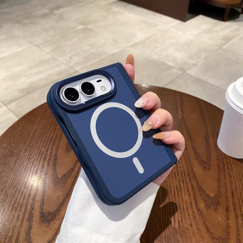 Magnetic Phone Case IPhone Duo Full Coverage With Stand Screen Protector Matte Finish Anti-drop