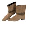 Retro medium tube pointed short boots women's new autumn and winter thick heel middle heel pleated pile versatile cowboy boots
