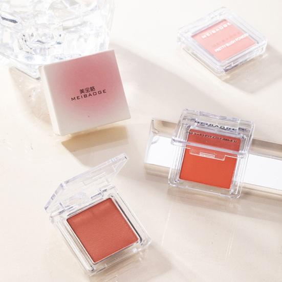 Monochrome Peach Blush Long-Lasting Matte Finish Smooth Waterproof Blush for Natural Delicate Cheeks