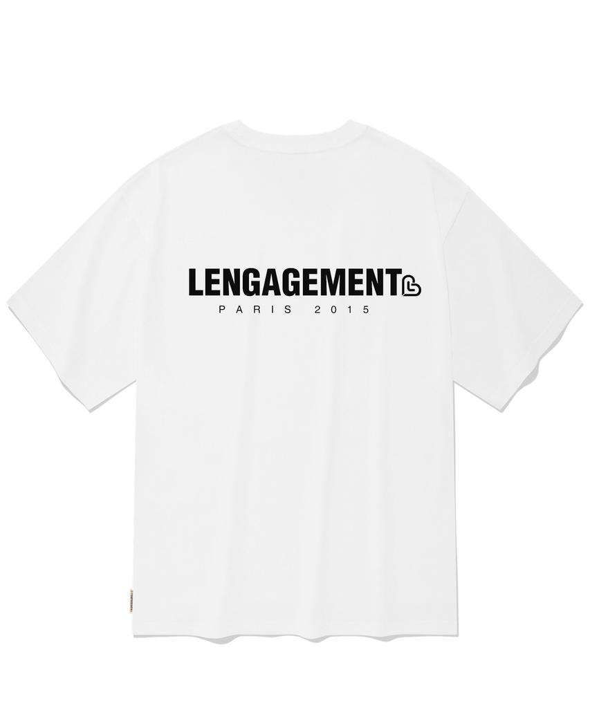 LENGAGEMENT Oversized Small Story Logo Short Sleeve T-Shirt [White]