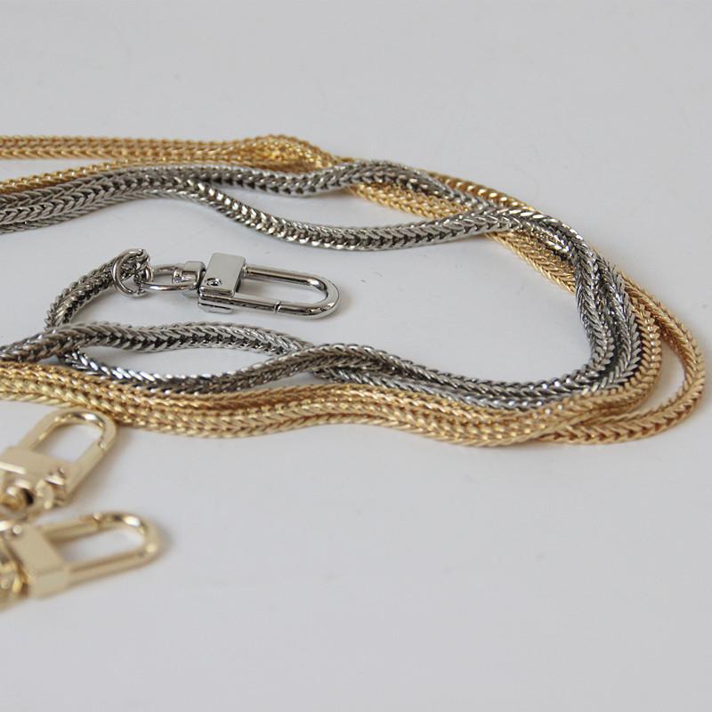 Новый бренд, модная женская сумка, аксессуар, однотонная цепочка, серебряная, Золотая металлическая цепочка, роскошный ремешок, женский элегантный милый клатч, цепочка для кошелька