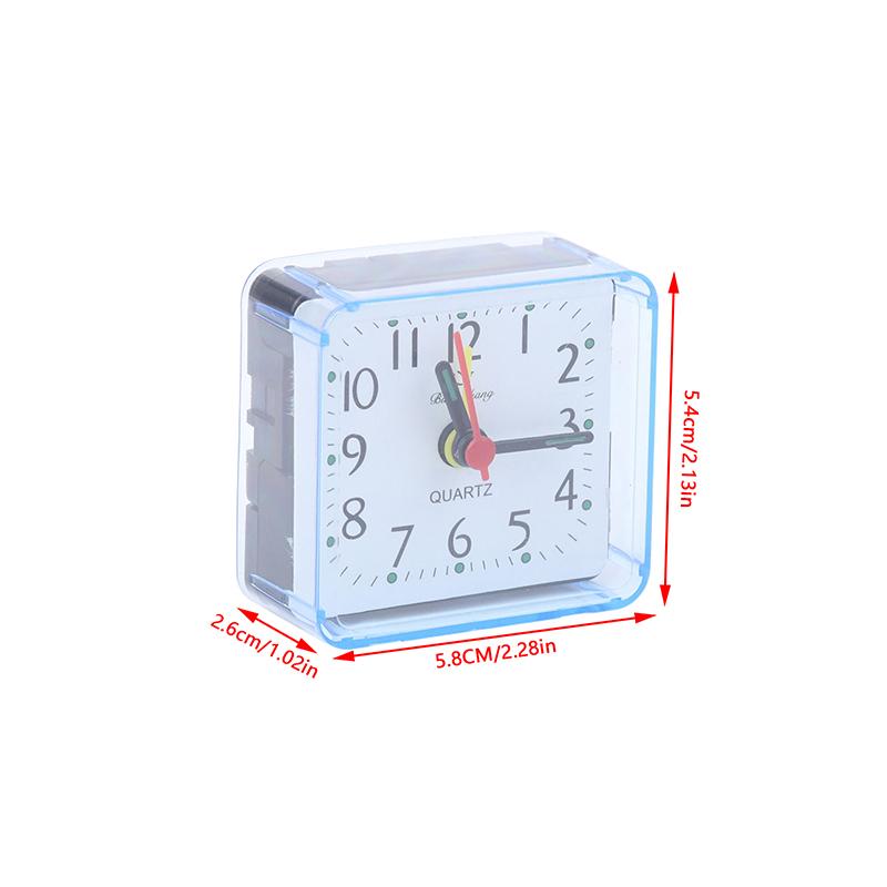 1Pc Mini Square Alarm Clock Quartz Alarm Clock Battery Operated Table Bedroom Clocks For Sleeping Studying Home Decor