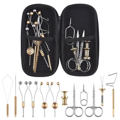 12 шт. Набор инструментов для вязания рыболовных мушек, полный набор инструментов для вязания мушек