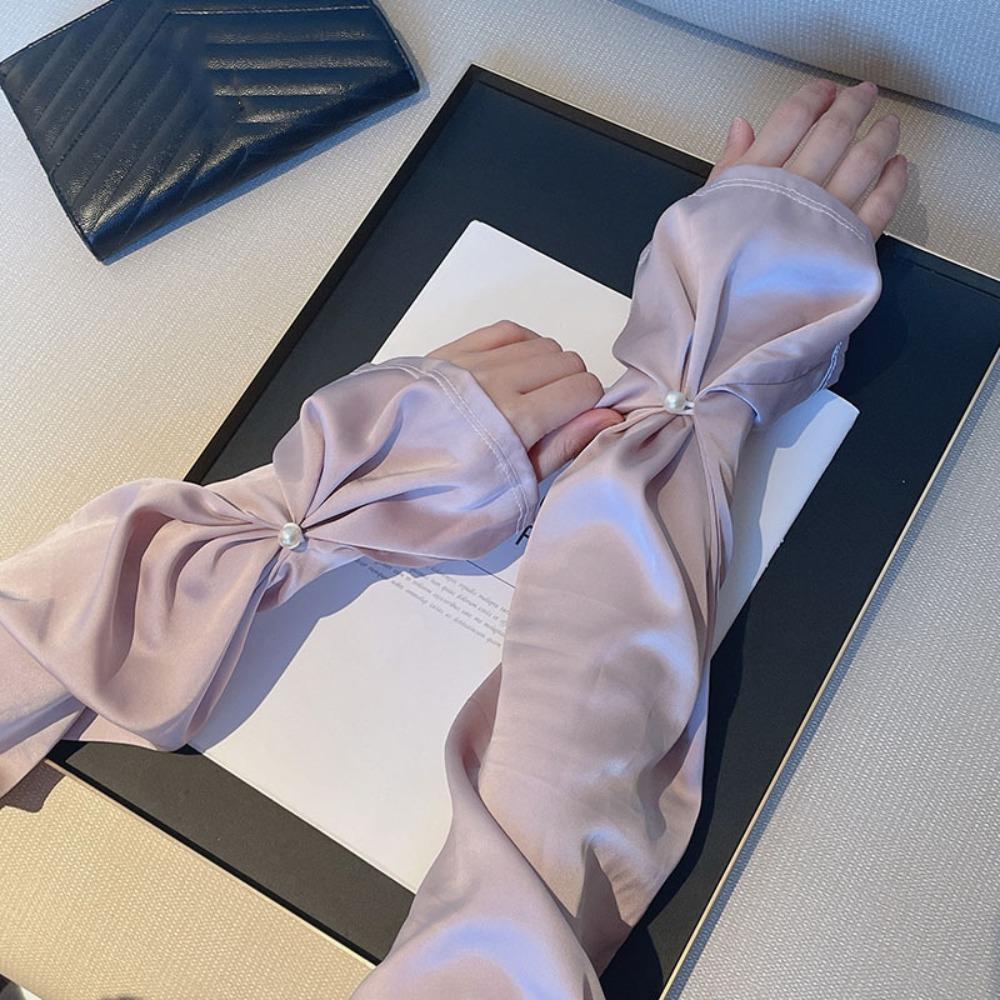 Thin Breathable Long Arm Sleeves Sun Protection Yarn Arm Sunscreen Covers Women