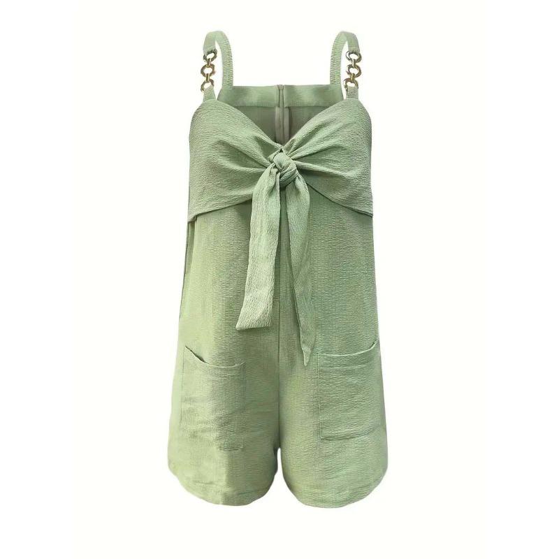 Women European Style Casual Summer Backless Short Suspender Jumpsuit