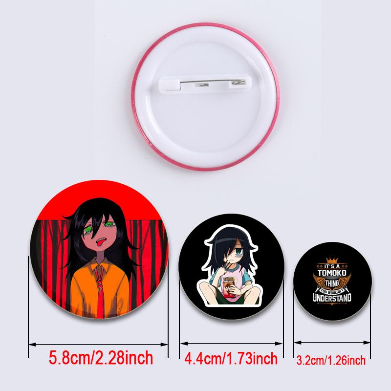 32/44/58MM Аниме Tomoko Kuroki Watamote Pins Милый мультяшный значок ручной работы Броши для нагрудника для рюкзака Одежда Подарки Аксессуар
