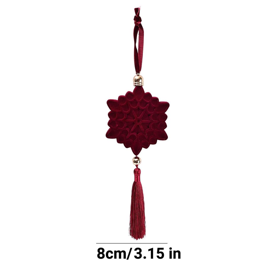 Flocked Christmas Ball Ornaments with Long Tassels Christmas Tree Ornaments Balls New Year Gift Home Party Decoration Supplies