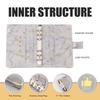 A6 PU Leather Budget Binder A6 Notebook Binder for Budgeting Money Saving Folder Marble Pattern Corner Protector Light