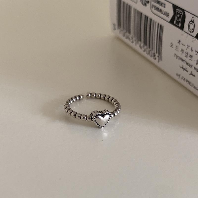 Thai Silver Retro Love Ring: High-End, Neutral Style, Light Luxury Index Finger Jewelry