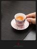 Su's Ceramic Enamel Color Palace Style Ceramic Personal Tea Cup Tea Tray Gift Box Accompanying Gift (Pink)