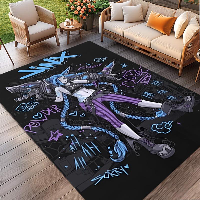 Jinx Print Rug, Washable Floor Carpet, For Entryway Dorm Laundry Room Office Study, Home Decor Birthday Christmas Gift