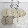 8pcs Coasters Made of Cotton Absorbent Coaster Wrought Include Iron Coaster Storage Rack for Home Desktop Kitchen
