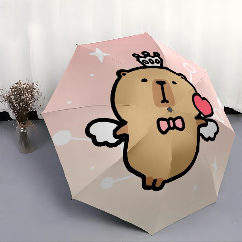 1PC Cute Capybara Personality Umbrella with 8 Frames, Automatic Open, Durable Frame, Quality Craftsmanship yy250912106