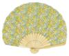 Ониси Кен Сэйхан LIBERTY Раскладной цветочный веер из ракушек, 22 см, Принт, Желтый, «Волна» (SY20-LIA03)