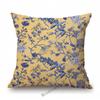 Navy Blue Delft Blue Toile De Jouy Pattern Design Royal Elegant Home Decorative Sofa Throw Pillowcase Cotton Linen Cushion Cover