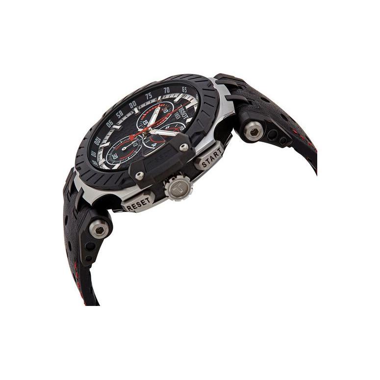 Tissot Мужские часы с кварцевым механизмом Часы 47,6 мм Черный циферблат Корпус из нержавеющей стали Резиновый ремешок T115.417.27.051.01
