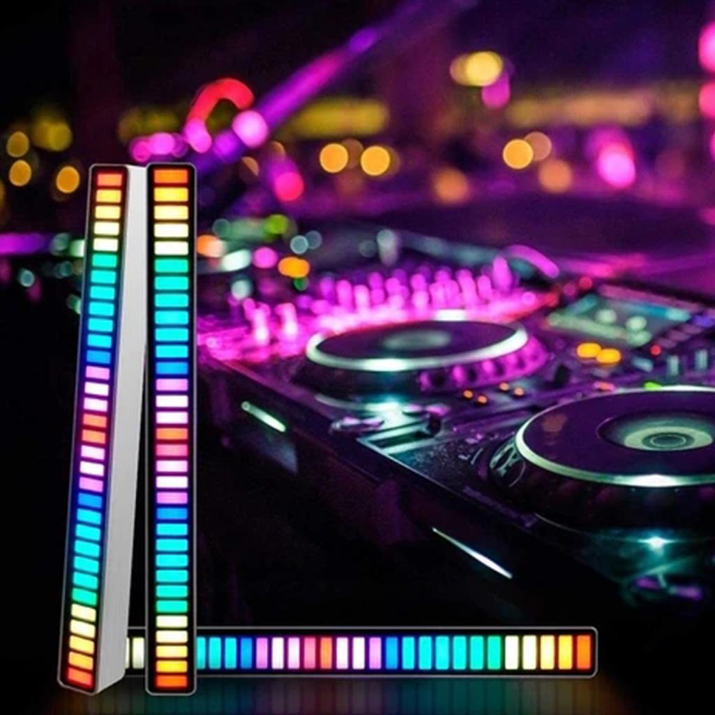 Звуковая активируемая подсветка, 32-битная световая панель RGB со звуковым управлением, красочная перезаряжаемая светодиодная подсветка, активируемая голосом световая панель RGB