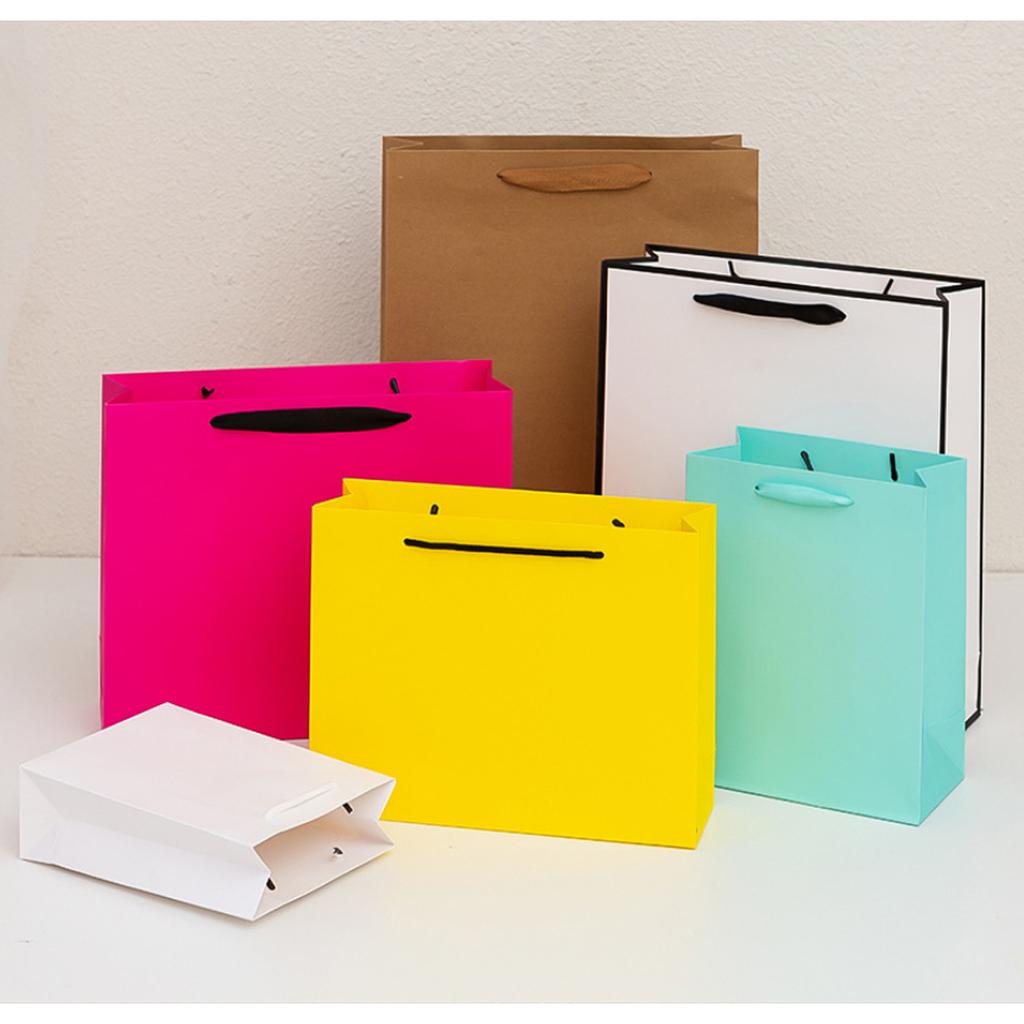 5/10PCS Rose Red White Card Paper Bag Shopping Packaging Clothing Bag Paper Bag Gift Bag Clothing Gift Packaging Large Size