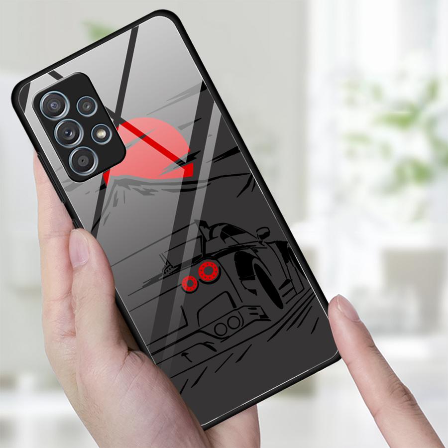 Мультяшный чехол с закатом и машиной для Samsung Galaxy A73 A34 A16 A02 A14 A30 A51 A52 A36 A71 A12 A10 A13 A20 A15 A50 A21 A06 A56 A35 A25
