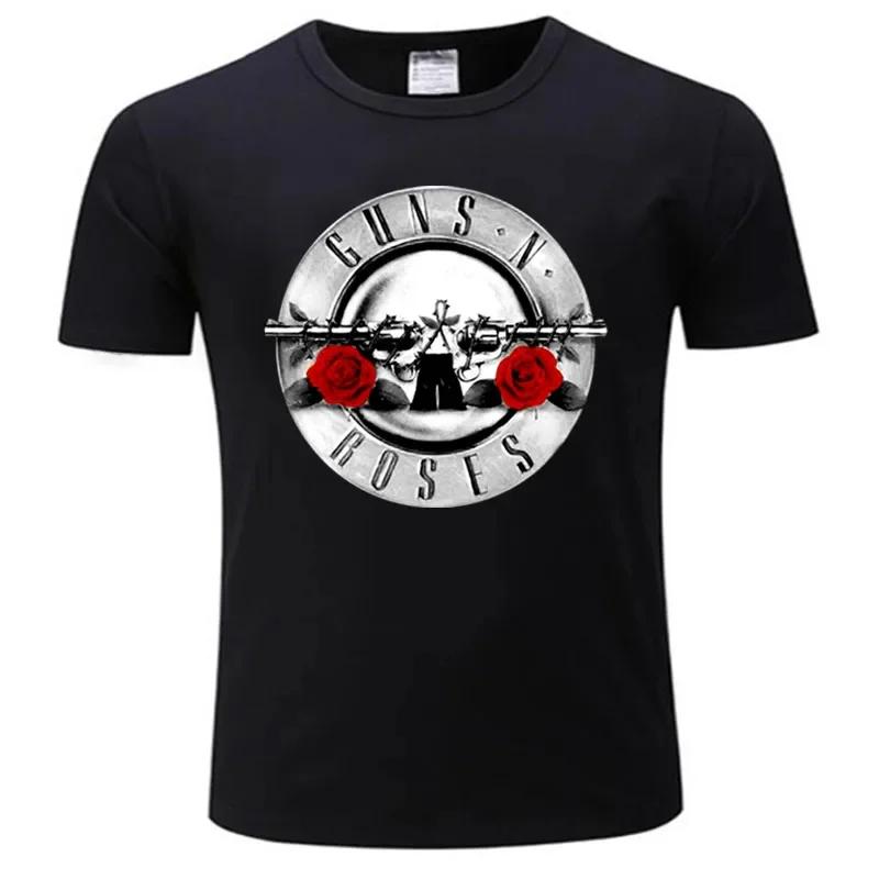 Guns N Roses Bullet Logo Black Graphic Band T-Shirt Tshirt T Shirts Man Top Tee tops Gun Movie Logo