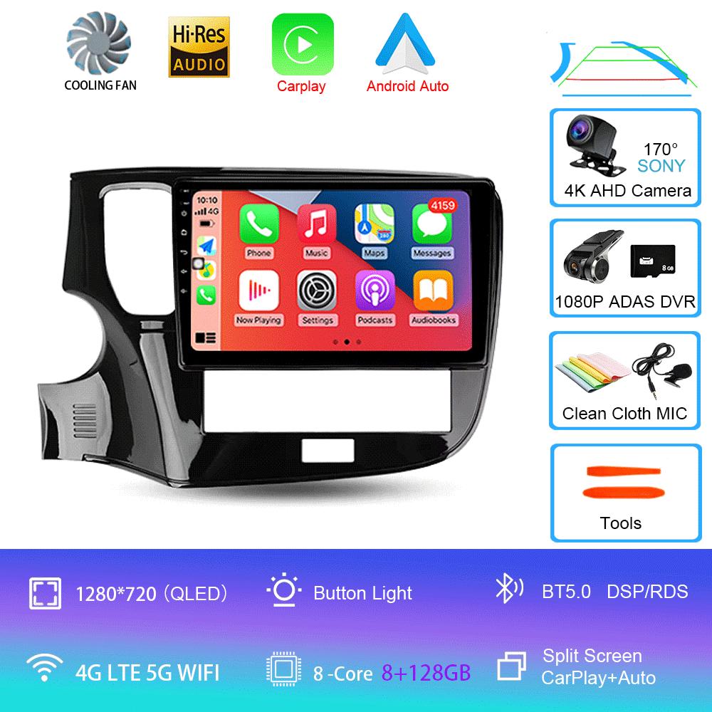 Android 14 Автомобильное радио для Mitsubishi Outlander 3 III GF0W GG0W 2018 - 2021 Мультимедийный видеоплеер Навигация стерео GPS