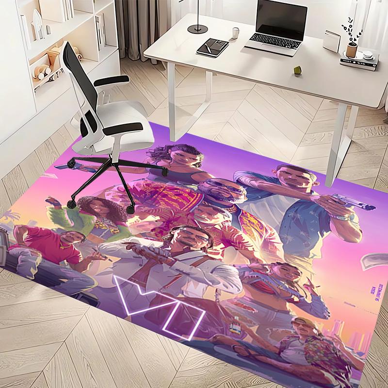1pc Game Grand Theft Auto Print Area Rug - Soft, Washable Non-Slip Indoor Mat, Living Room, Home Office Decorative Rug,Office Decorative