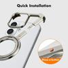 Oatsbasf Металлический чехол Z-образной формы для iPhone 16 15 14 Pro Max с подставкой, вращающейся на 360°, Magsafe, Минималистичный безрамочный защитный чехол