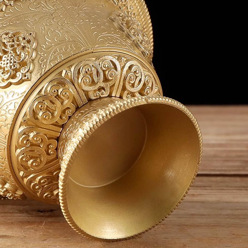 Elegant Brass Water Cup Meditation Water Cup Brass Texture Suitable for Home Buddhist Altar Offering and Daily Use