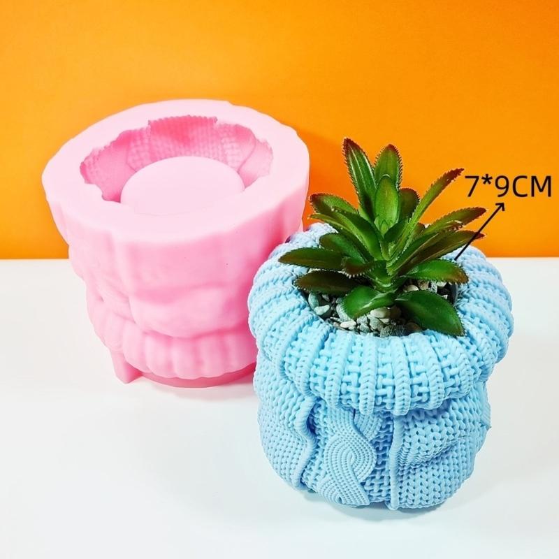 Hat Shape Vase Resin Molds Silicone Mold for Knitted Hat Shaped Gypsum Flower Pot Mold Home Ornament Vase Resin Mold