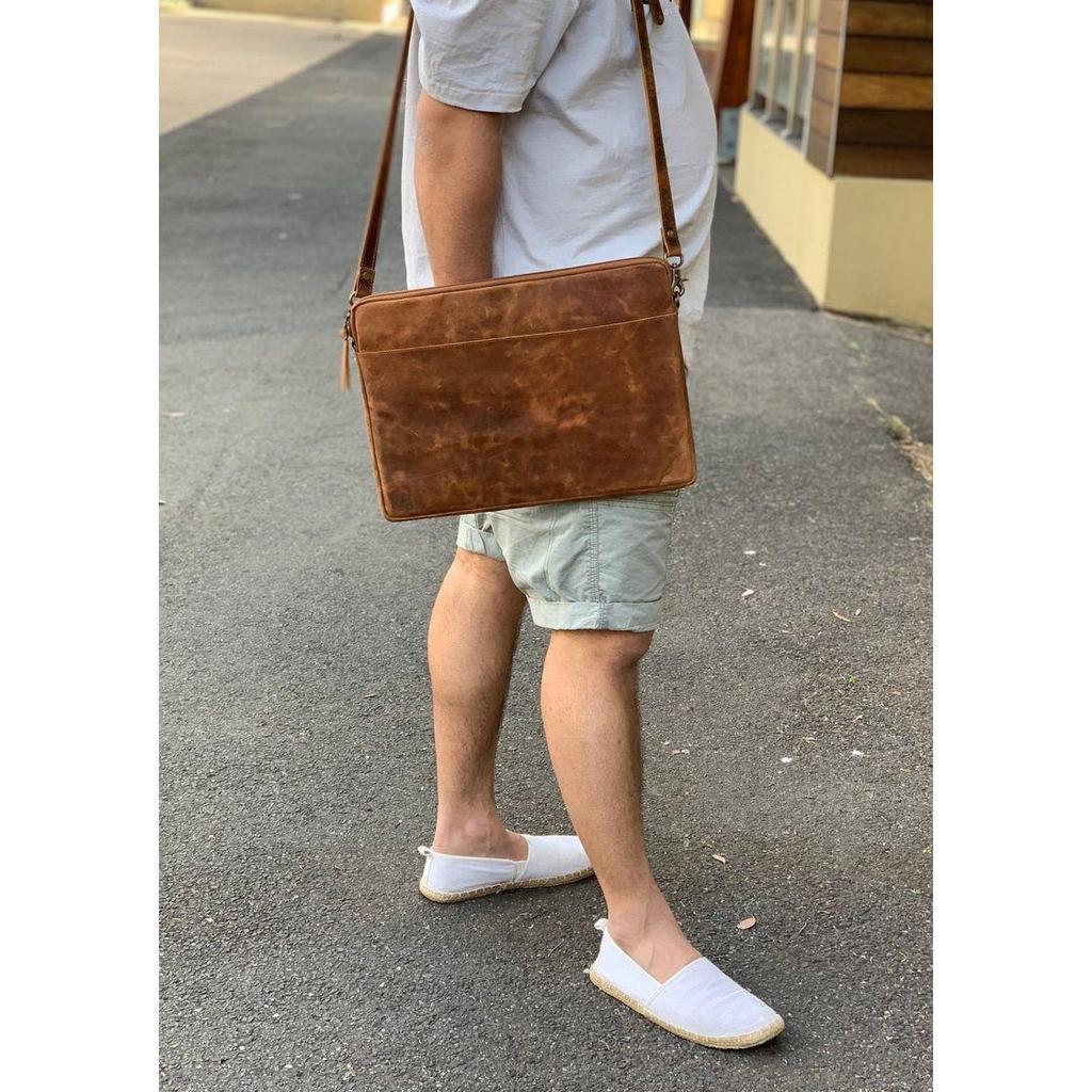 Чехол-рукава для MacBook из натуральной кожи ручной работы Подарок на день отца для него Чехол-рукава для MacBook Air