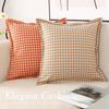 Retro Houndstooth Cotton-Linen Pillow Cover: Soft, Luxurious Living Room Cushion Backrest
