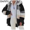DAFIFY Женская мода повседневная осень-зима с длинным рукавом с капюшоном свободные пальто из искусственного меха