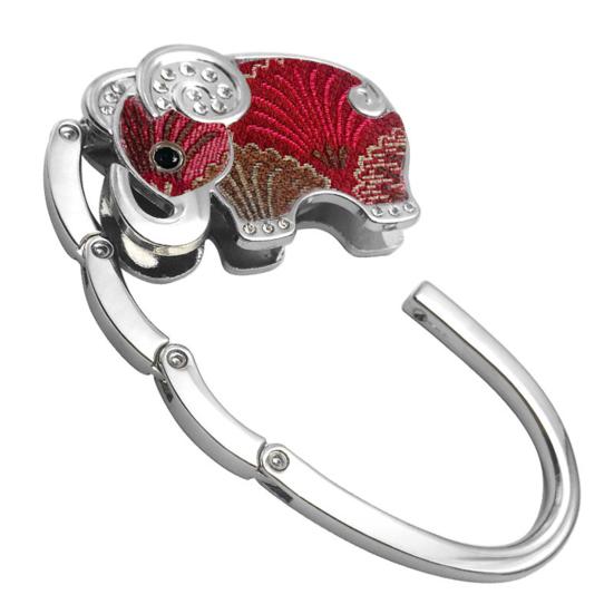 Elephant Handbag Hook Foldable Alloy Bag Hanger with Non-Slip Base Portable
