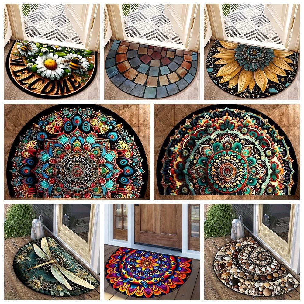 Flower Floral Welcome Rugs Non Slip Door Mat High Quality Entrance Mat Indoor Outdoor
