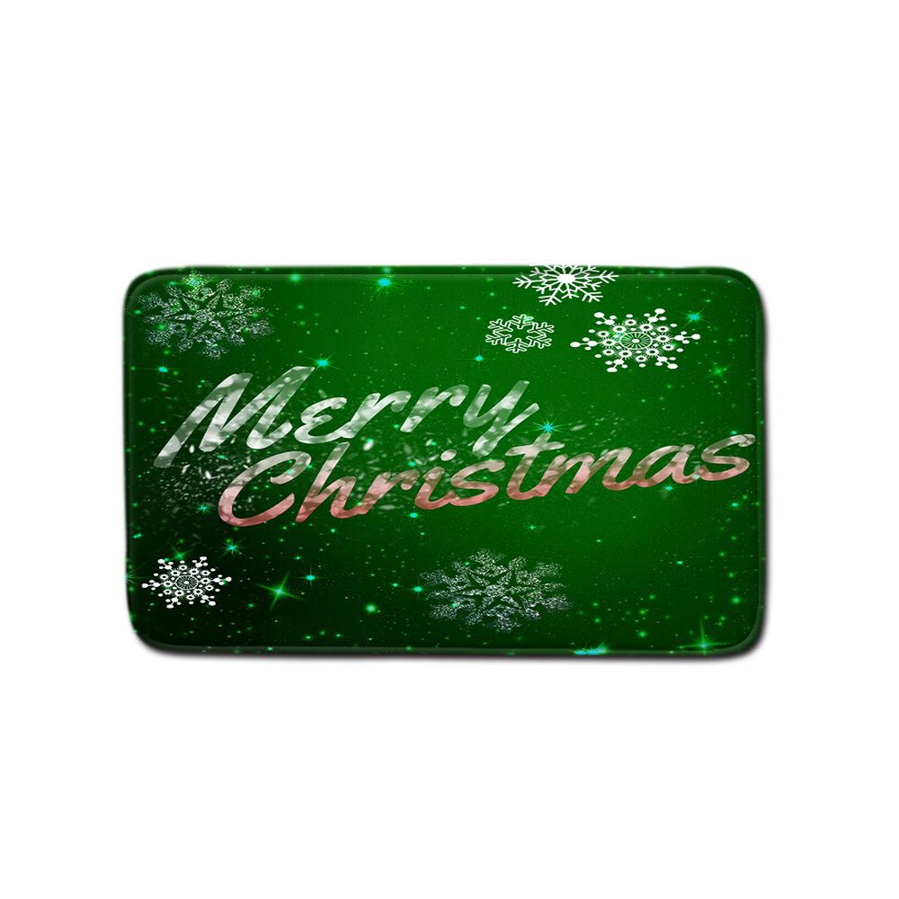 Christmas Shower Curtain Floor Mat Combination Four-Piece Set Bathroom Toilet Carpet Shower Room Mat Foot Mat