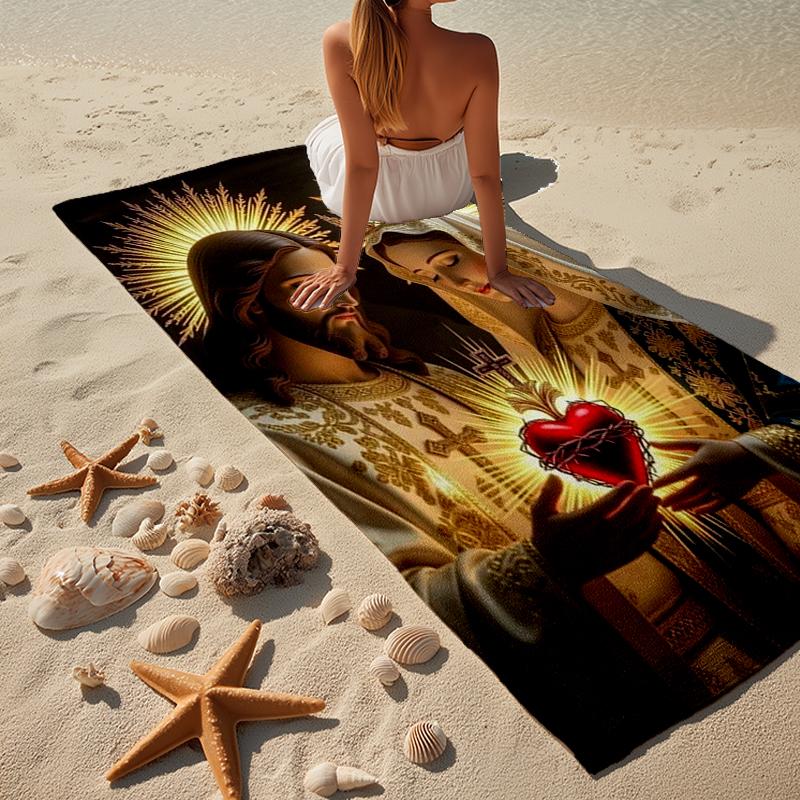 Our Lady Of Guadalupe Maria Beach Towel, Super Soft Microfiber, Gift for Her/Him, Birthday, for Pool, Beach, Travel, Home Decor Fan gifts