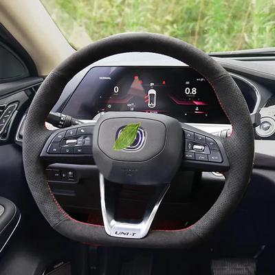 Ручная вышивка замшей для Changan UNIK UNI-K UNIT UNI-T Чехол-защита на руль автомобиля, элемент отделки салона, автомобильный аксессуар