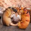20 см прекрасная 3D плюшевая подушка для щенка, имитация собаки, плюшевая игрушка, детская мягкая подушка для дивана, украшение S8V1