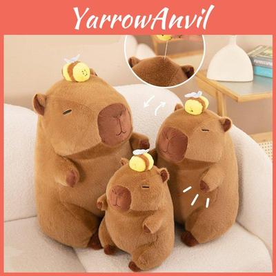 Очаровательная тянущаяся плюшевая игрушка капибара с милым дизайном пчелки, идеально подходящая для детского подарка
