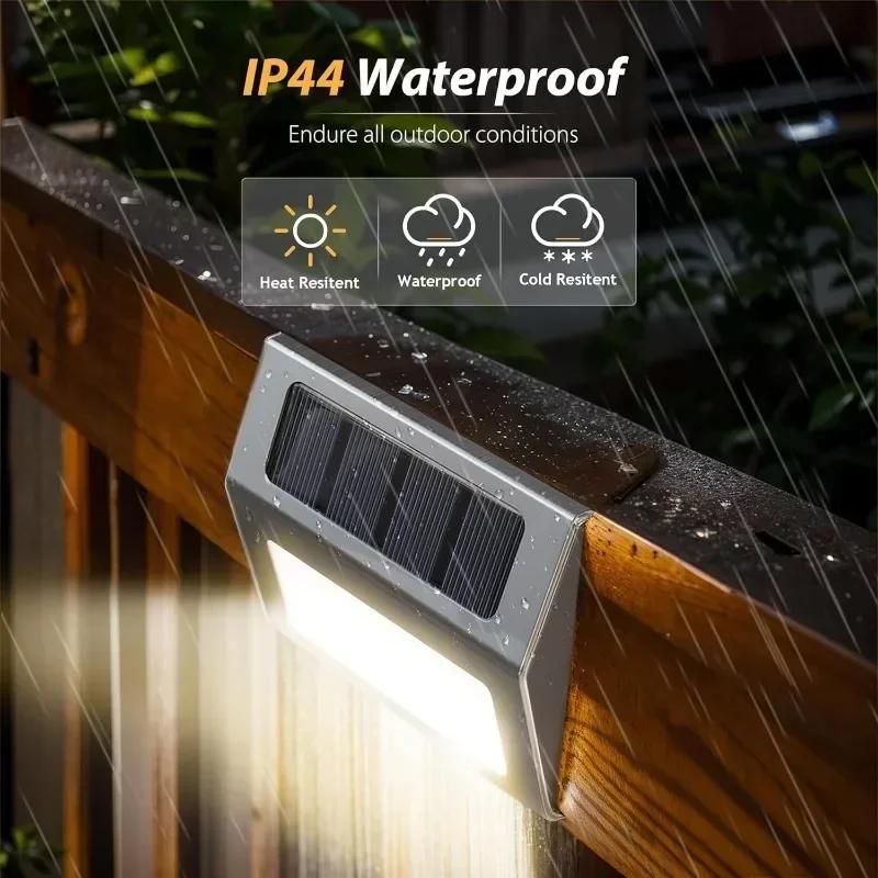 Solar Lights LED Stainless Steel Outdoor Deck Lights Solar Powered Waterproof Step Light for Outside Backyard Fen Stair