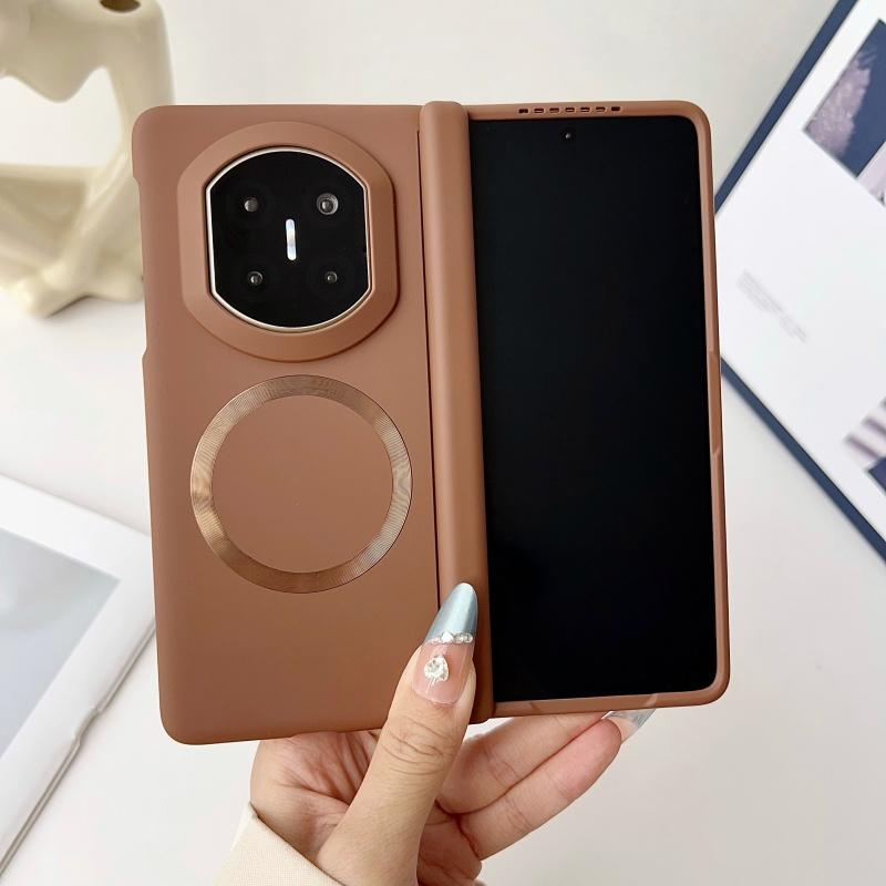 Чехол для Huawei Mate X7 Защита шарнира Масляное покрытие Мягкое прикосновение Однотонный Магнитная защитная рамка экрана