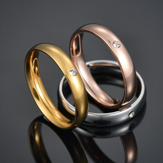 Краткое кольцо из нержавеющей стали со стразами, инкрустированное женским кольцом на палец, декор для свадебной вечеринки