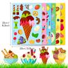 6Sheets Mix Ice Cream Style Puzzle Stickers Make A Face Stickers Cute DIY Assemble Sticker School Rewards Favors Stationery ZYF