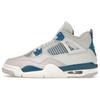 Детские кроссовки Air 4 Retro GS Military Blue 2024 Бело-белые Нейтрально-серые HF4281-141