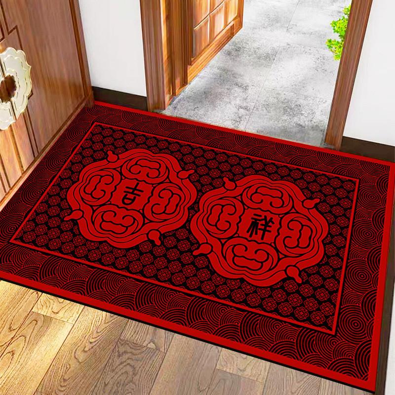 2024 Новый китайский стиль Китай-Шик Год Лунга Коврик для пола Входной коврик для туалета Водопоглощающий и грязеотталкивающий напольный коврик Красный дверной коврик