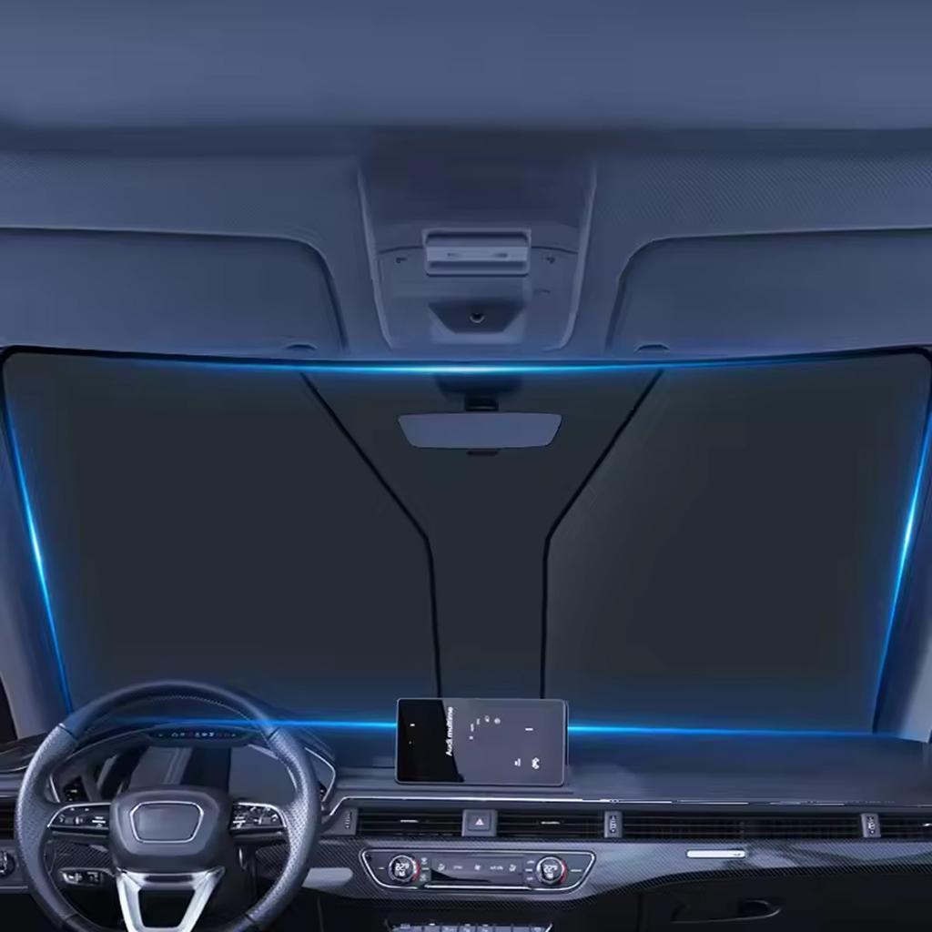 SEAMETAL Car Windshield Sun Shade Cover Front Window Sun Visor Protection Foldable Car Curtains for Summer Cooling UV RefletiveWindshield Sunshades 1